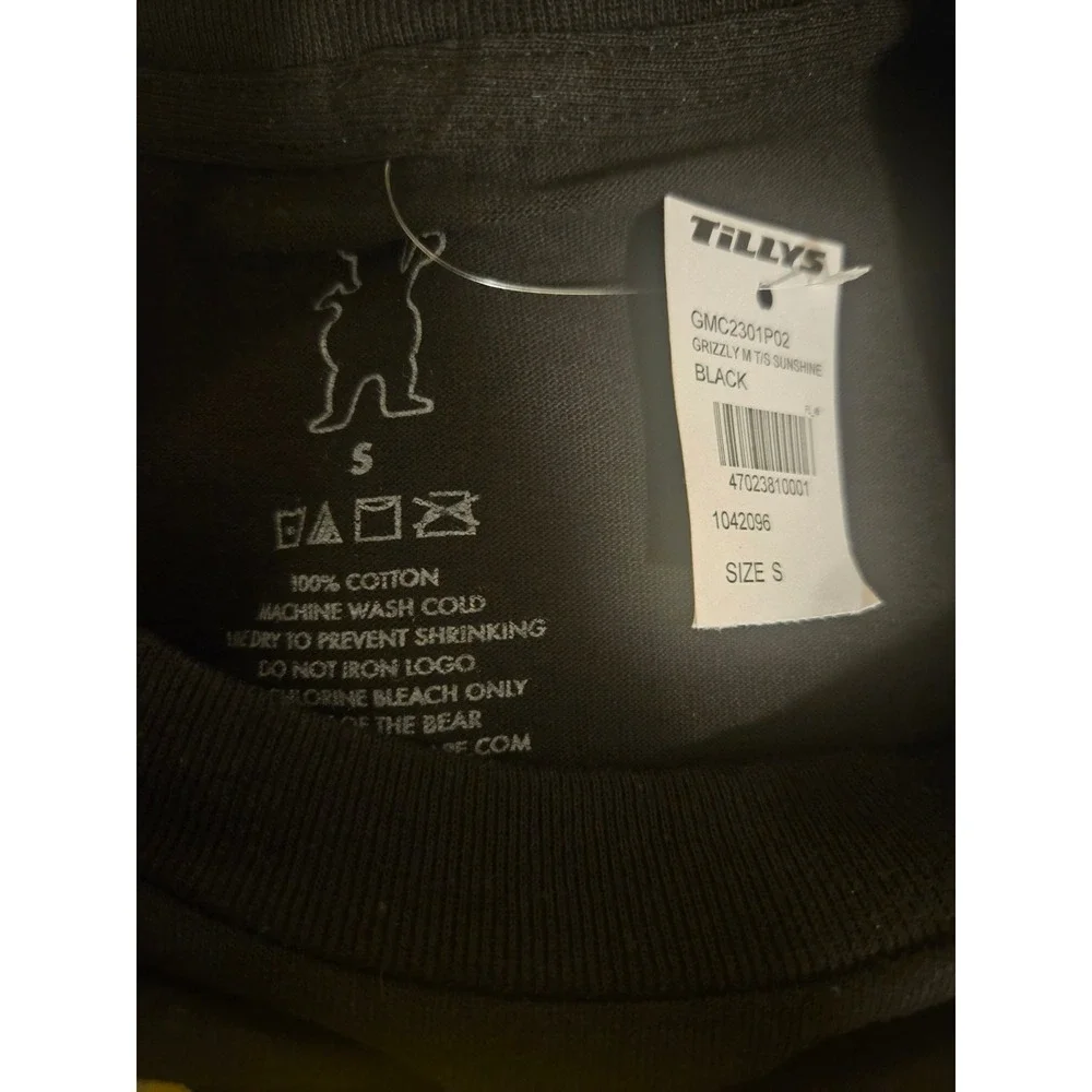 Grizzly Griptape Sunshine Black Graphic SKATEBOARDING Print T-Shirt Men's Size S - Picture 3 of 3